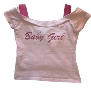 Y2K Top off the shoulder pink girls 10 12